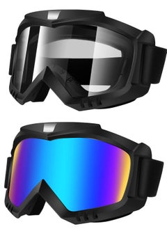 Generic Dirt Bike Goggles Motorcycle ATV Riding Ski Windproof Glasses Racing Helmet for Adults Men Women Youth Kids 2 Pack  - Image 1