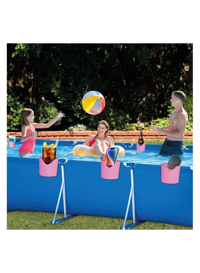 8-Pack Poolside Drink Holders for Above Ground Pools, No-Spill Cup Holders for Drinks, Fits Round Top Bars Up to 2 Inches, Essential Pool Accessories for a Relaxing Swim. - Image 2