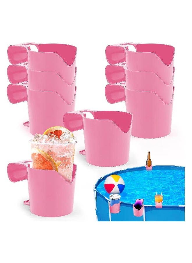8-Pack Poolside Drink Holders for Above Ground Pools, No-Spill Cup Holders for Drinks, Fits Round Top Bars Up to 2 Inches, Essential Pool Accessories for a Relaxing Swim. - Image 1