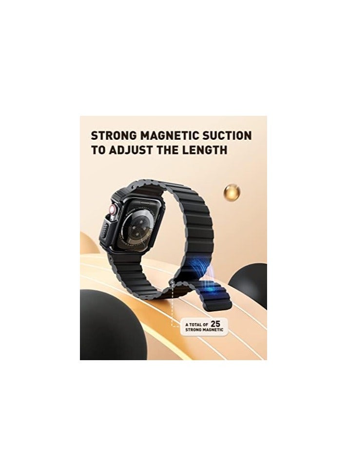 SUPCASE Unicorn Beetle Seal Case with Band for Watch Series 8/7/6/5/4/SE [45/44mm], Rugged Protective Case with Magnetic Soft Silicone Strap Bands - Image 3