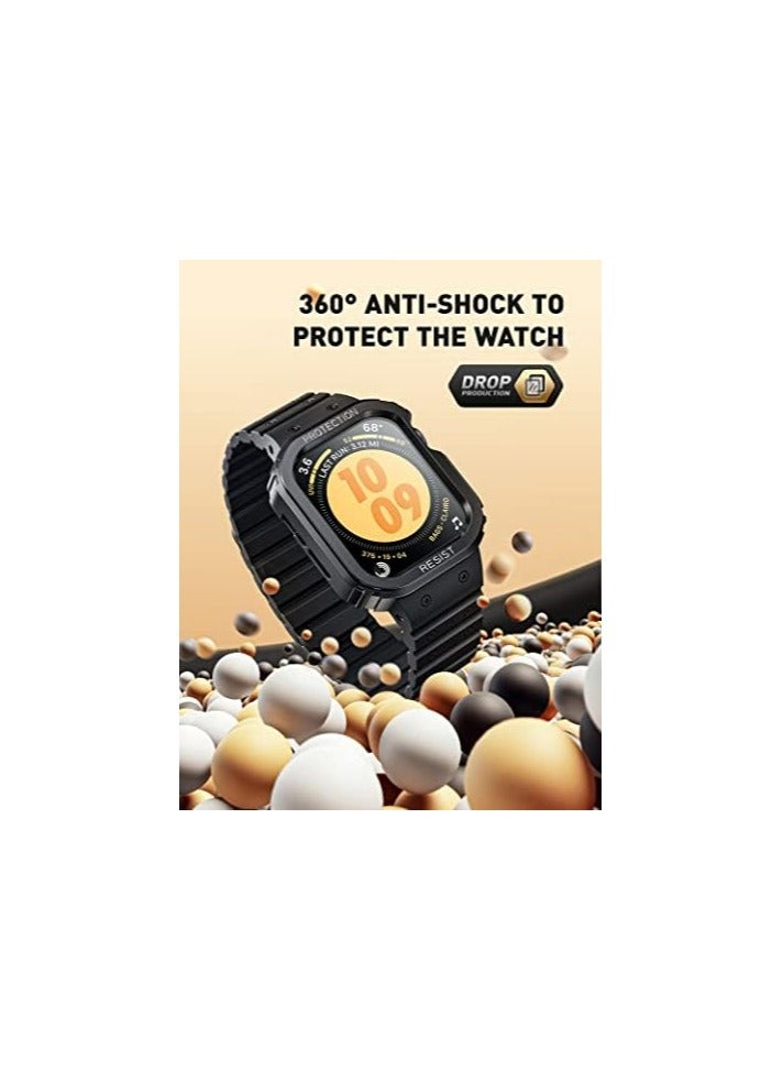 SUPCASE Unicorn Beetle Seal Case with Band for Watch Series 8/7/6/5/4/SE [45/44mm], Rugged Protective Case with Magnetic Soft Silicone Strap Bands - Image 4