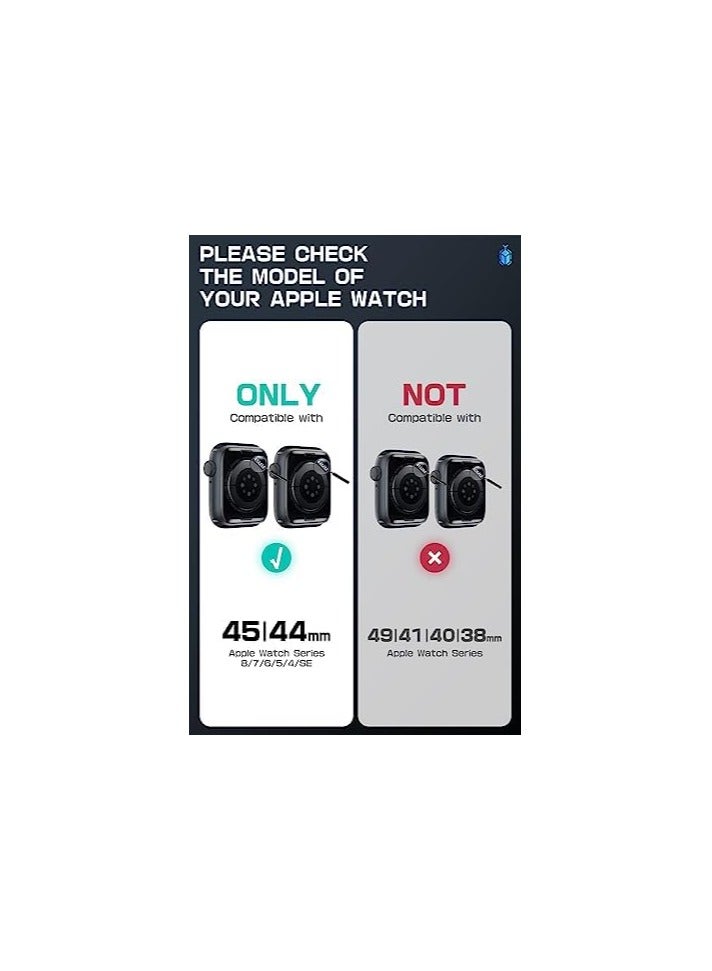 SUPCASE Unicorn Beetle Seal Case with Band for Watch Series 8/7/6/5/4/SE [45/44mm], Rugged Protective Case with Magnetic Soft Silicone Strap Bands - Image 2