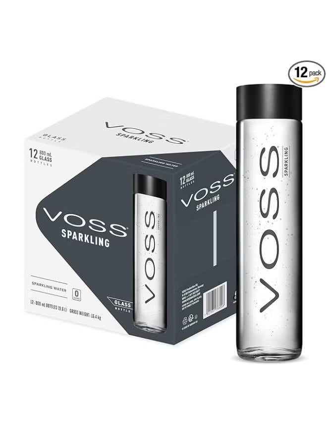 فوس مياه فوس الفوارة 800 مل زجاجات – عبوات من 12 | مياه معدنية فوارة نرويجية فاخرة - Image 1