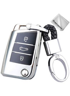 Electroplating Opening Full Coverage Car Key Case With Ring
