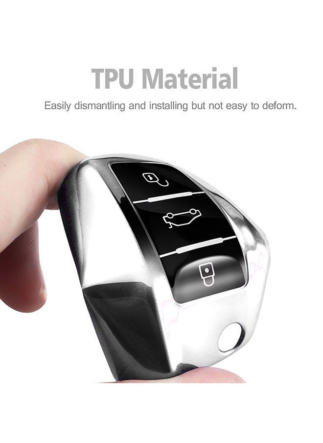 NIBEMINENT - Electroplating Opening Full Coverage Car Key Case With Ring - Image 1