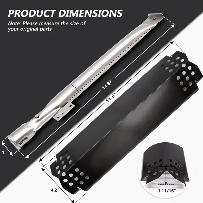 Criditpid Grill Replacement Parts for Nexgrill 2 Burner 720-0864M, 720-0864, 720-0830H, 720-0888N, 720-0864R, Grill Heat Plate Shields, Burners and Igniters for Nexgrill 720-0864M Replacement Parts - Image 3