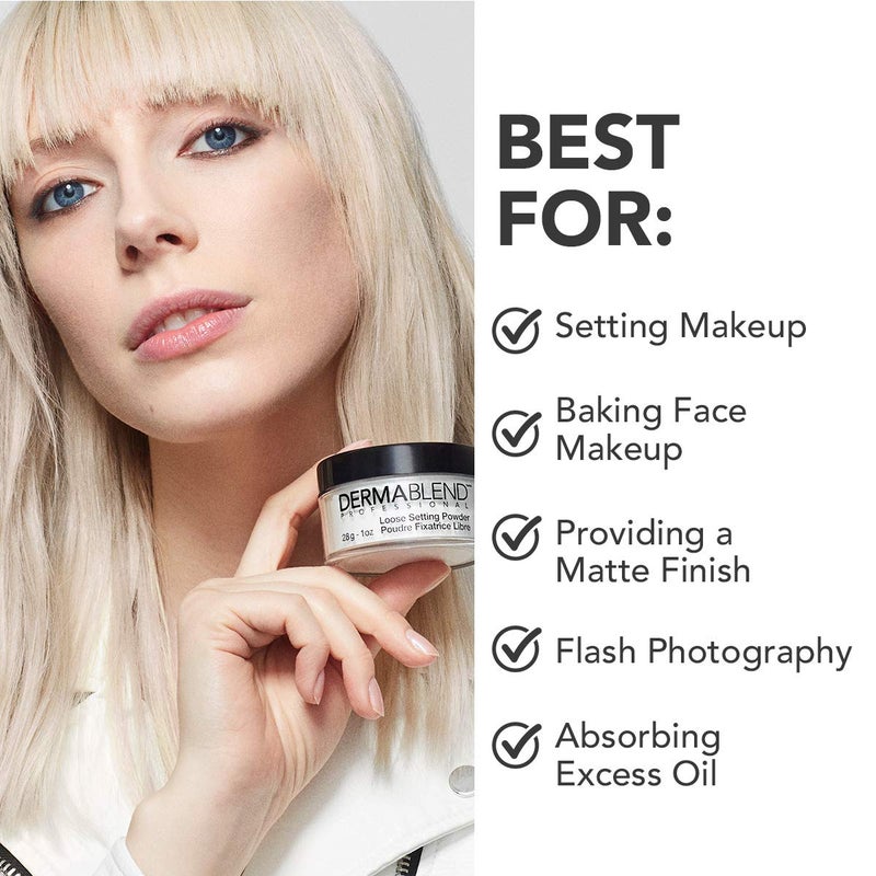 Dermablend Loose Setting Powder, Translucent Face Powder Makeup & Finishing Powder, Mattifying Finish and Shine Control , Travel Size .18oz. - Image 4