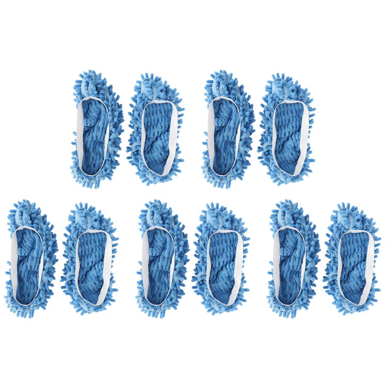 10Pcs Chenille Mop Slippers Multifunction Floor Cleaning Shoes Dust Cleaner AccessoryBlue - Image 5