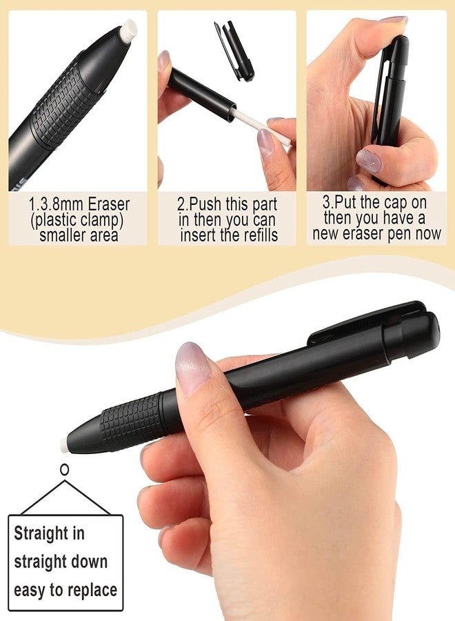 Prescent Eraser Pen with 5 Refills 3.8mm Size erasers Refills Easy Pen Type use for Precise Artwork Sketching Drawing Arts - Image 2