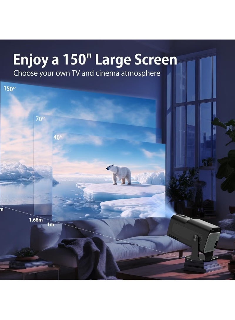 JAJEEK Mini Projector with WiFi 6 & Bluetooth – Native 1080P, Auto Focus, 4K Support, Outdoor Movie Projector, Short Throw Home Theater Projector with Android 11  - Image 3
