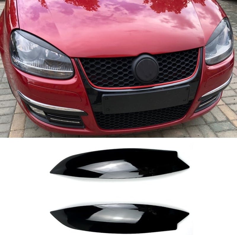 QASULER Carbon Fiber Headlight Eyebrow Trim for Golf 5 MK5 GTI R - Image 3