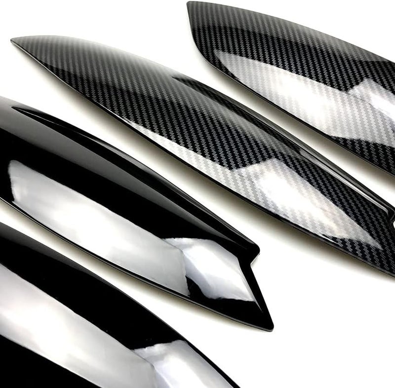 QASULER Carbon Fiber Headlight Eyebrow Trim for Golf 5 MK5 GTI R - Image 2