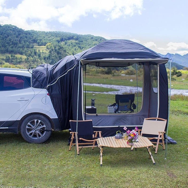CKJXCVB Tent Outdoor Car Rear Roof Camping Tent Universal SUV Family Multi-function Awning Self-driving Travel Portable Equipment Picnic(Black-Package 1) - Image 3