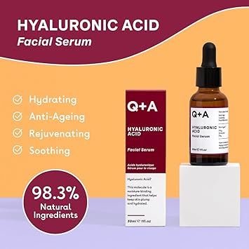 Q+A QA Hyaluronic Acid Facial Serum A hydrating Hyaluronic Acid serum for healthy and plump skin Works as a moisturiser for your face Vegan Friendly Fragrance Free 30ml1floz - Image 2