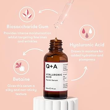 Q+A QA Hyaluronic Acid Facial Serum A hydrating Hyaluronic Acid serum for healthy and plump skin Works as a moisturiser for your face Vegan Friendly Fragrance Free 30ml1floz - Image 3