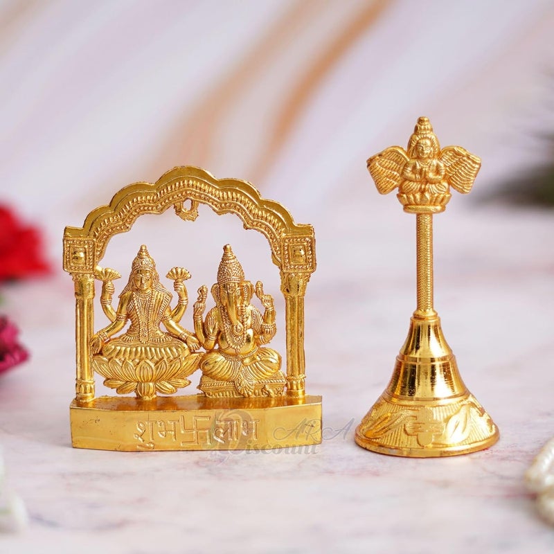 Discount ARA Laxmi Ganesha Statue with BellLaxmi Ganpati Murti for PoojaHouse Warming Gift ItemsDiwali GiftsGanesh Laxmi IdolLaxmi Ganesha Statue