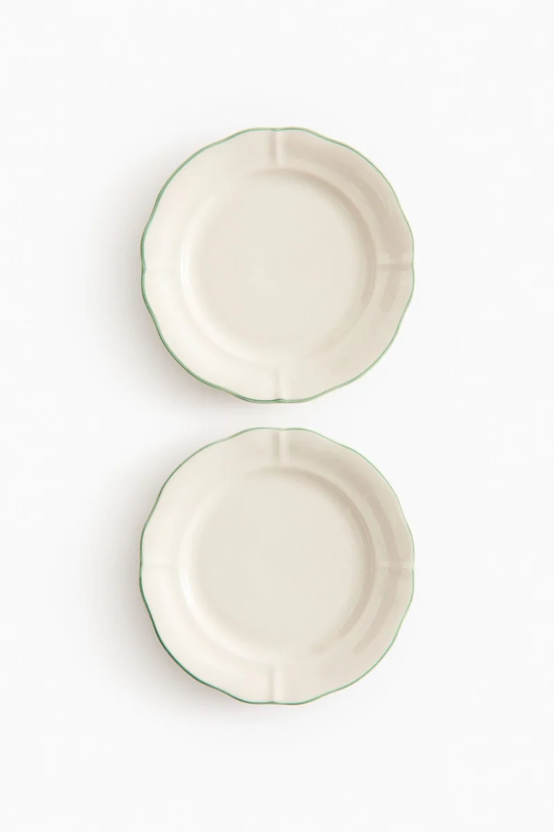 H&M 2-pack stoneware starter plates