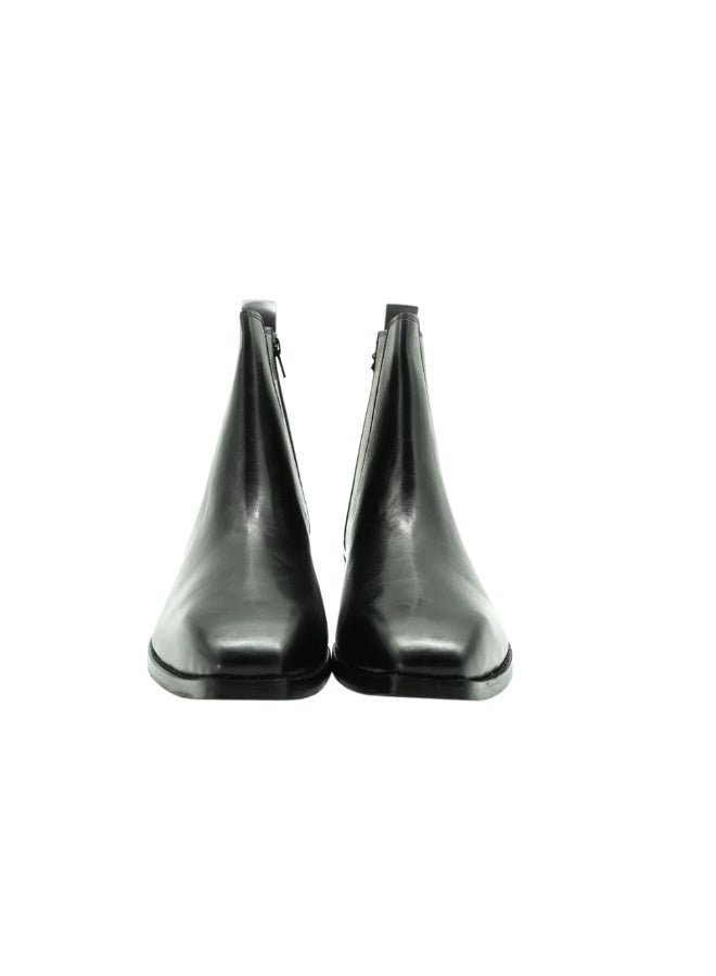 Brenvick Vittorio Men's Black Classic Square-Toe Chelsea Boots - Premium Side Zipper Leather Ankle Boots - Image 4