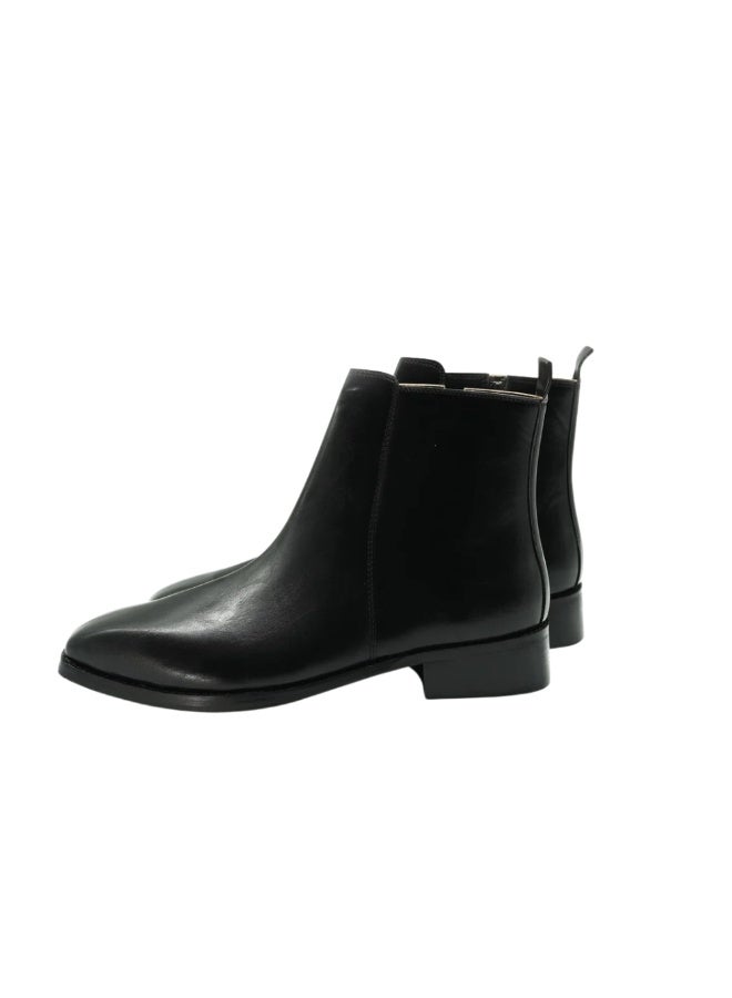 Brenvick Vittorio Men's Black Classic Square-Toe Chelsea Boots - Premium Side Zipper Leather Ankle Boots - Image 3