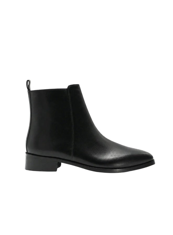 Brenvick Vittorio Men's Black Classic Square-Toe Chelsea Boots - Premium Side Zipper Leather Ankle Boots - Image 1