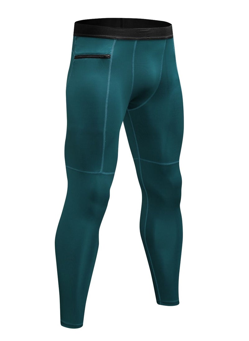 Loquat - Men Quick Dry Breathable Elastic Running Trousers Blue - Image 1