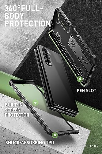 i-Blason Armorbox for Samsung Galaxy Z Fold 5 Case with Pen Holder & 3 Silicone Pen Covers, Full Body Protective Bumper Case with Built-in Screen Protector & Kickstand (Dark Green) - Image 4