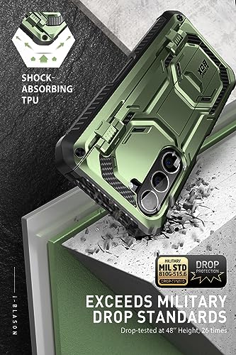 i-Blason Armorbox for Samsung Galaxy Z Fold 5 Case with Pen Holder & 3 Silicone Pen Covers, Full Body Protective Bumper Case with Built-in Screen Protector & Kickstand (Dark Green) - Image 3