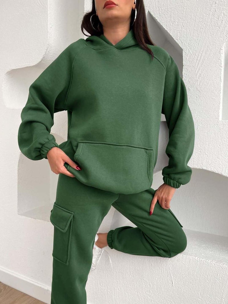 KOTTY Women’s Soft Winter Coordset Featuring Warm Hoodie and Stretchable Jogger Bottoms-KTTWINTERSET190L - Image 3