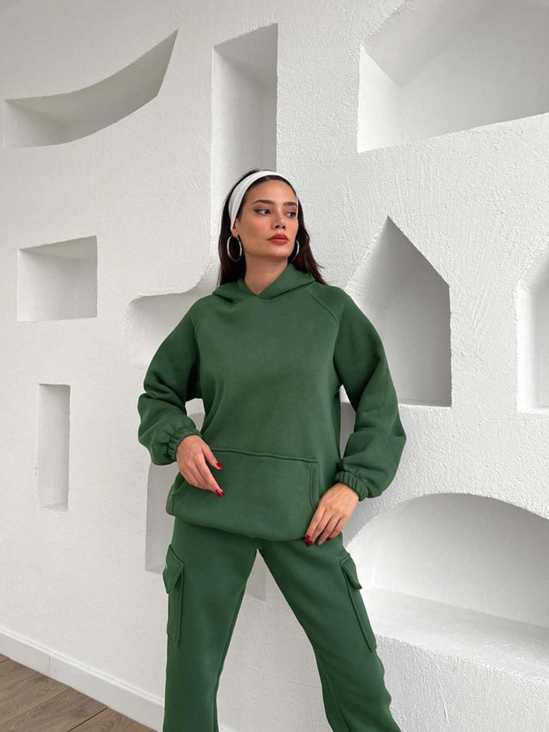 KOTTY Women’s Soft Winter Coordset Featuring Warm Hoodie and Stretchable Jogger Bottoms-KTTWINTERSET190L - Image 4