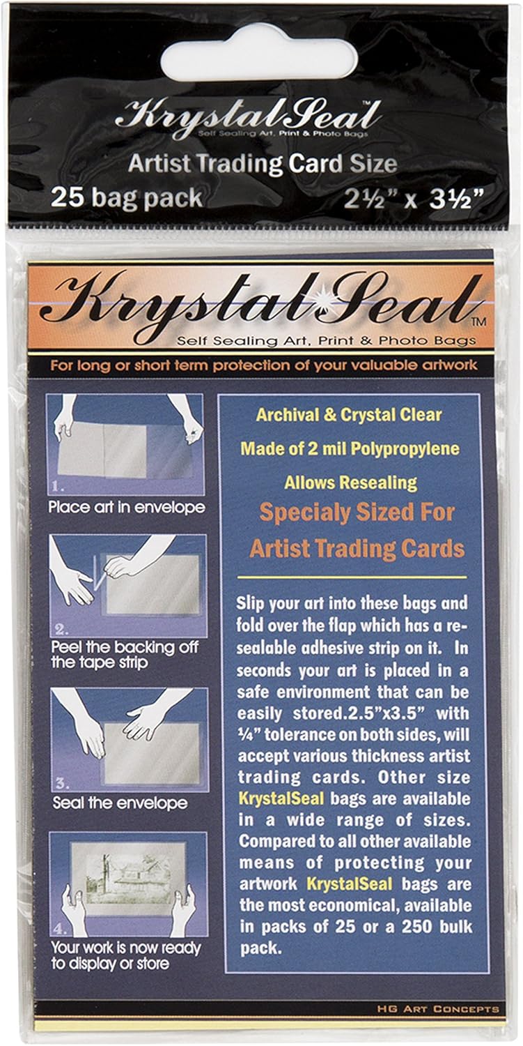 Creative Mark Krystal Seal ATC Art and Photo Bags - Archival Polyethylene Sealing Bags for Paintings, Artwork and Photo Storage - 4 x 6- Pack of 25 - Image 5