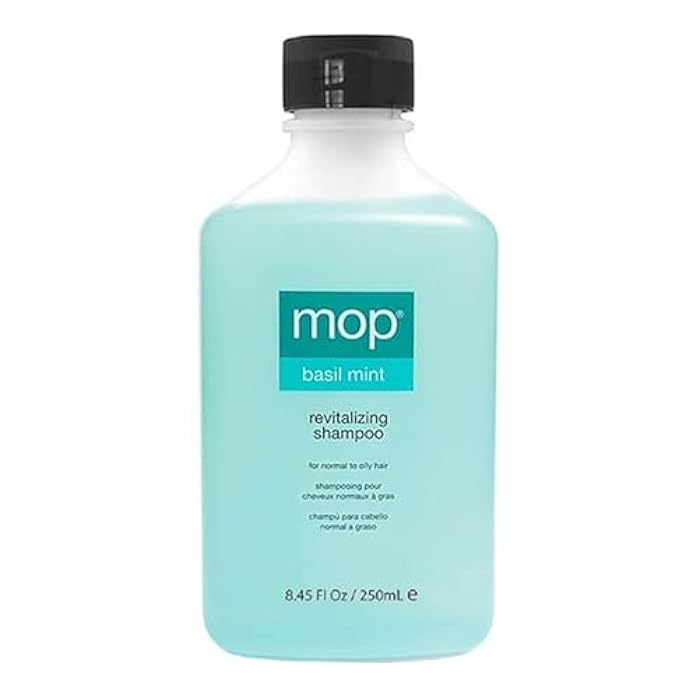 MOP Basil Mint Revitalizing Shampoo for Normal to Dry Hair - Controls Oil, Non-Drying Hair & Scalp Cleanser - Adds Shine - Image 1