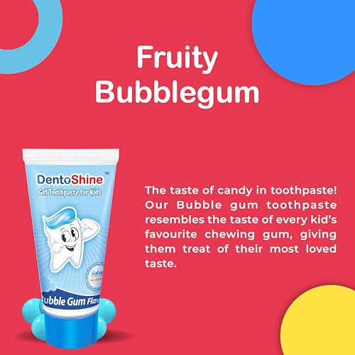 DentoShine Gel Toothpaste for Kids | Pack of 3 Flavors (Strawberry, Mango & Bubblegum, 80g each) | IDA Accepted | Ages 2+ - Image 4