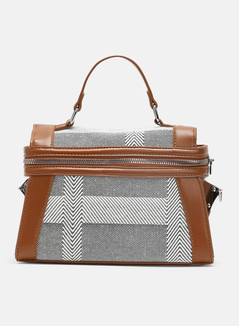 Haute Sauce Women's The Epistola Hand Bag - Tan Brown & Midnight Black