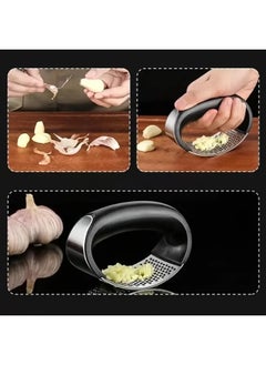 Generic 1pc Stainless Steel Garlic Press Arc Shape Design Garlic Crusher With Comfortable Grip Multifunctional  - Image 2