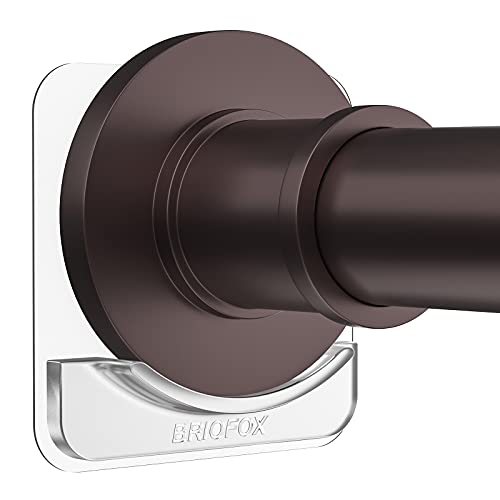 BRIOFOX Adhesive Shower Curtain Rod Holder | No Drilling | Invisible Wall Mount Holder | Transparent Rod Retainer, 2 Pack(Rod Not Included) - Image 1
