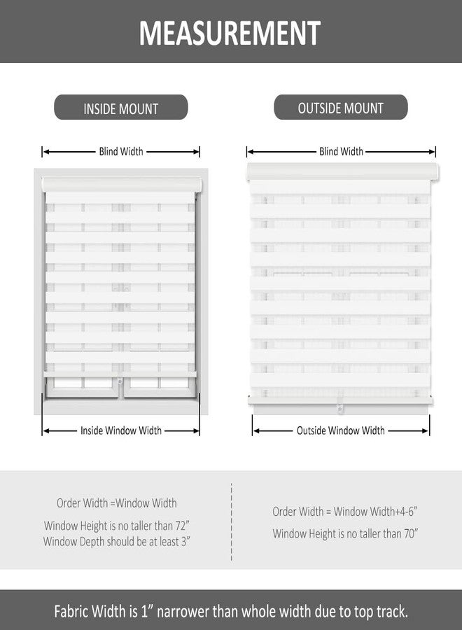 LUCKUP Cordless Zebra Blinds Roller Shades for Window-Dual Layer Sheer Blinds Light Control with Valance Day Night Privacy Light Filtering Fabric, 20" W x 72" H, White - Image 5