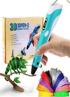 3D Printing Pen with Display Includes 3D Pen 3 Starter Colors of PLA Filament Stencil Book Project Guide
