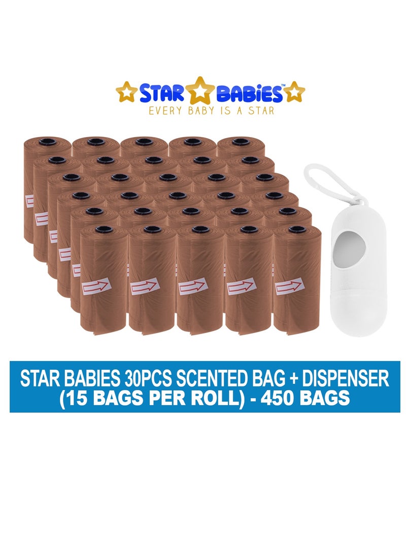 STAR BABiES Star Babies Scented Bag-Pack of 30/450bags with Dispenser - Brown  - Image 2