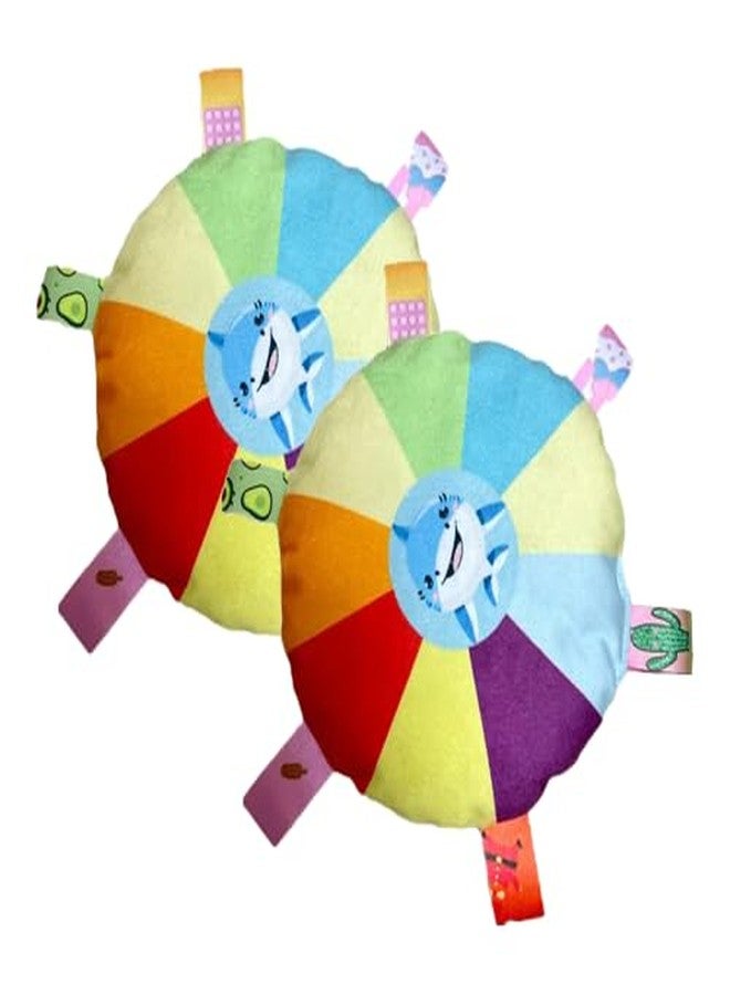 Petgoof™ Funny Rainbow Dog Plush Flying Saucer Toys, Outdoor Interactive Training Games,Chew Toy Pets Flying Discs Toys with Bells (Pack of 2 Balls) - Image 1