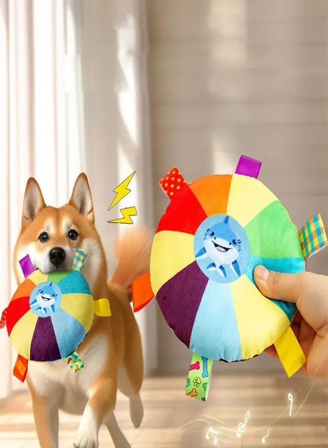 Petgoof™ Funny Rainbow Dog Plush Flying Saucer Toys, Outdoor Interactive Training Games,Chew Toy Pets Flying Discs Toys with Bells (Pack of 2 Balls) - Image 5
