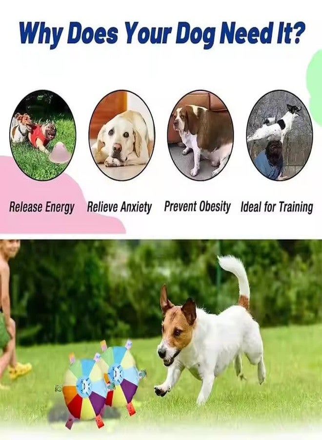 Petgoof™ Funny Rainbow Dog Plush Flying Saucer Toys, Outdoor Interactive Training Games,Chew Toy Pets Flying Discs Toys with Bells (Pack of 2 Balls) - Image 3