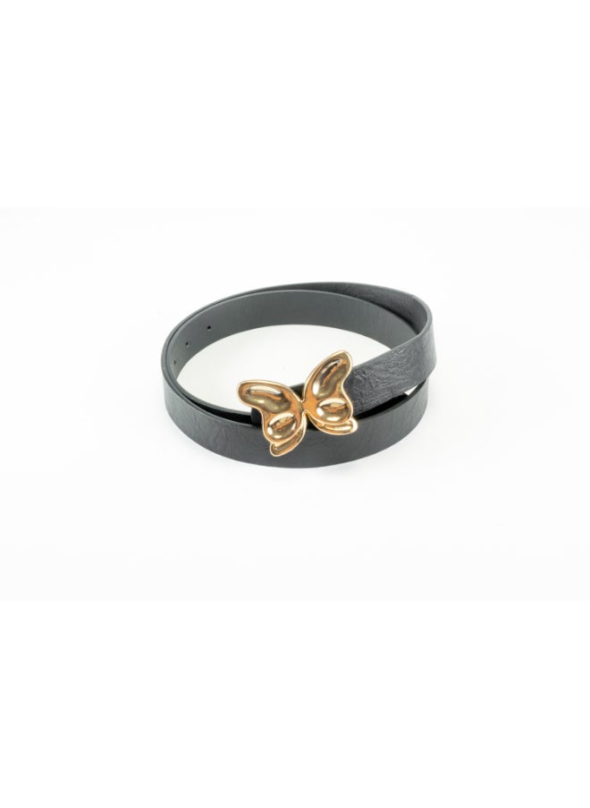 Generic Black Leather Waist Belt For Her 110 CM 