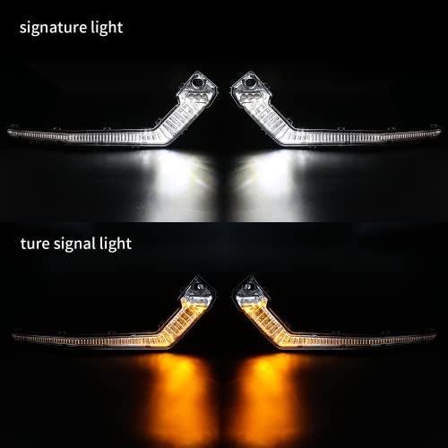 CPOWACE Pair X3 LED Signature Lights Front Turn Signal Lights Assembly Compatible with Can-Am Maverick X3 XDS XRS Max Turbo R 2017-2025, Replace 710004994&710004995 - Image 3
