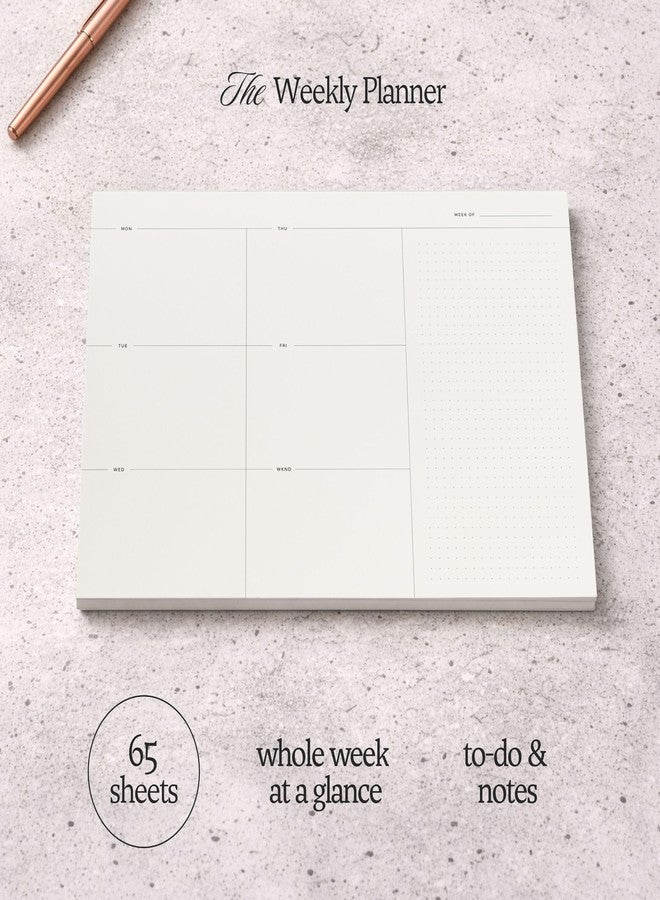 KUNITSA CO. Weekly Planner To Do List Notepad. Desk Pad for Work and Study. 65 Tear-off sheets - Image 2