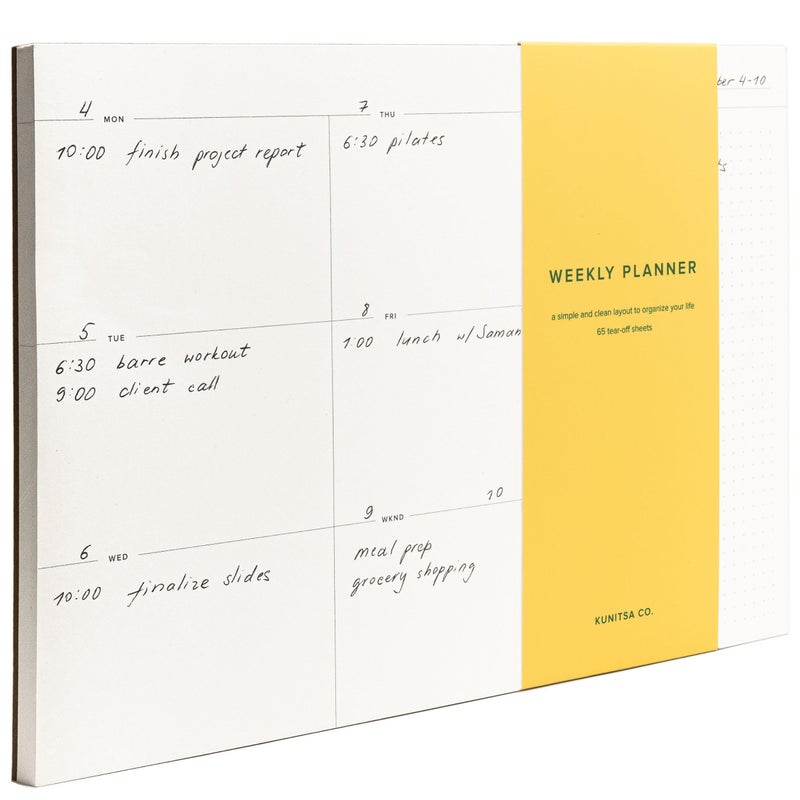 KUNITSA CO. Weekly Planner To Do List Notepad. Desk Pad for Work and Study. 65 Tear-off sheets - Image 1
