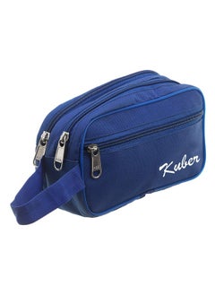 Kuber Industries Kuber Industries Canvas Toiletry Organizer|Waterproof & Portable Travel Shaving Dopp Kit with 2 Main ComparMants and Front Zipper (Navy Blue)  - Image 1