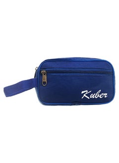 Kuber Industries Kuber Industries Canvas Toiletry Organizer|Waterproof & Portable Travel Shaving Dopp Kit with 2 Main ComparMants and Front Zipper (Navy Blue)  - Image 2