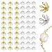 MARRTEUM 60 Pieces Flower Bead End Caps Toppers for Jewelry Findings MARRTEUM Jewelry Making 7 Prong Bell Bead Cap Bail End with Loops for DIY Craft Earrings Bracelets Necklaces Ornament Pendant - Image 2