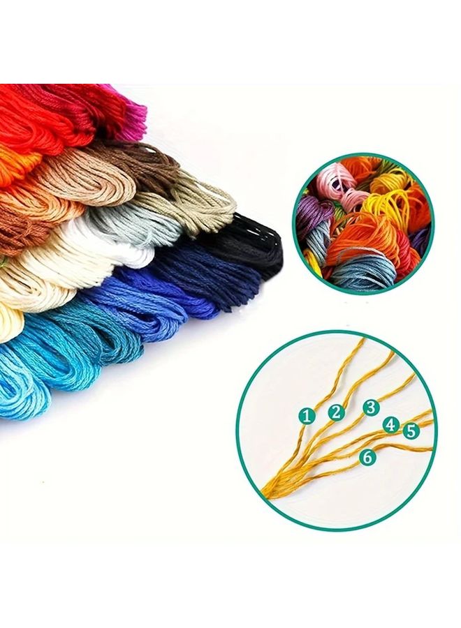 200 Color Cotton Cross Stitch Thread Set 314.96 Inches Per Bundle With Winder Embroidery Threader Striper Tool Mixed Color 100 Pieces Needlework Tools Craft Supplies - Image 3