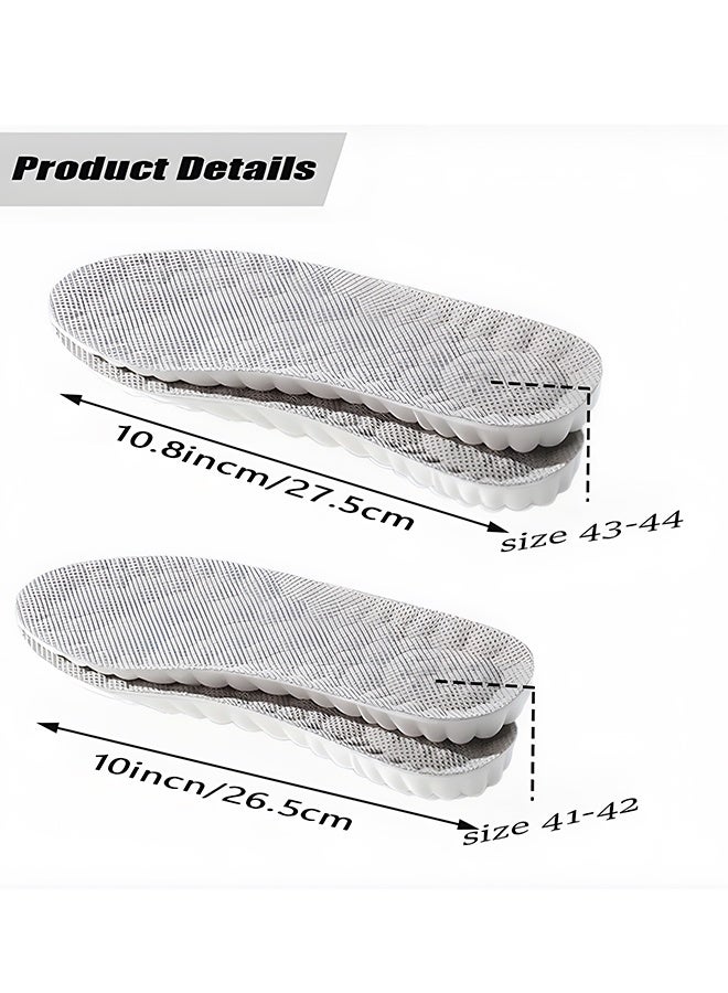 2 Pairs Plantar Fasciitis Relief Insoles, 4D Honeycomb Breathable Arch Support Inserts, Cuttable Memory Foam Shock Absorbing Insoles for Standing Work/Running, Size 41-42/43-44 - Image 2